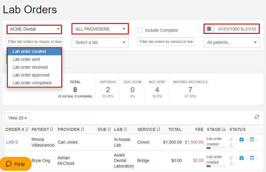 How to track Lab Order Core Practice