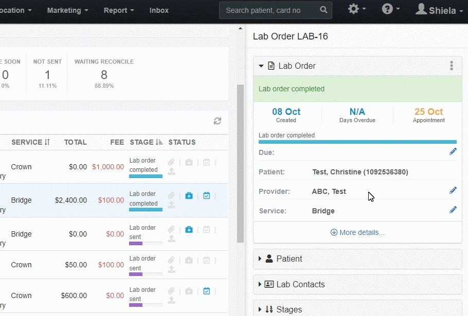 How to track Lab Order Core Practice