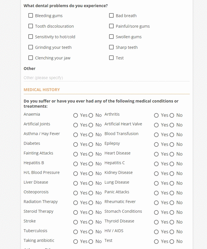 How to edit allergies and conditions for the Online Medical History