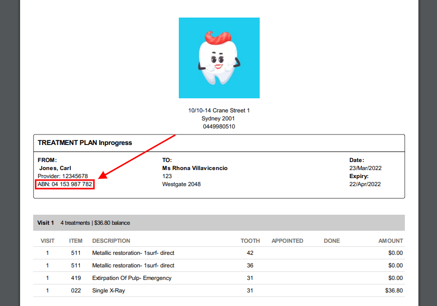 How to add an ABN (Australian Business Number) Core Practice