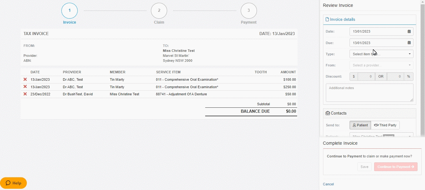 Difference between ADA and MBS Claim Core Practice