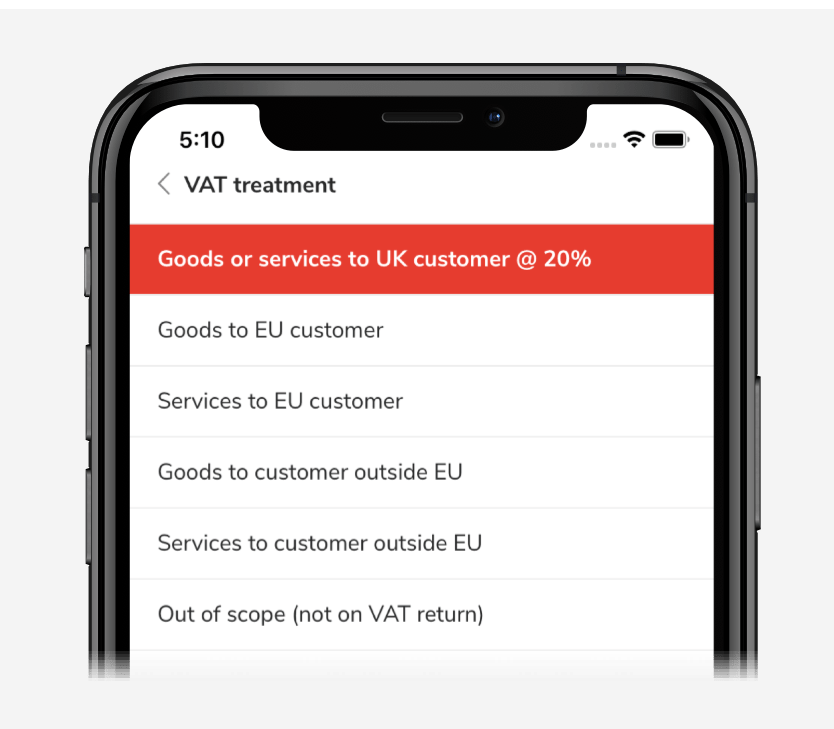 How to view and update the VAT treatment for payments Countingup