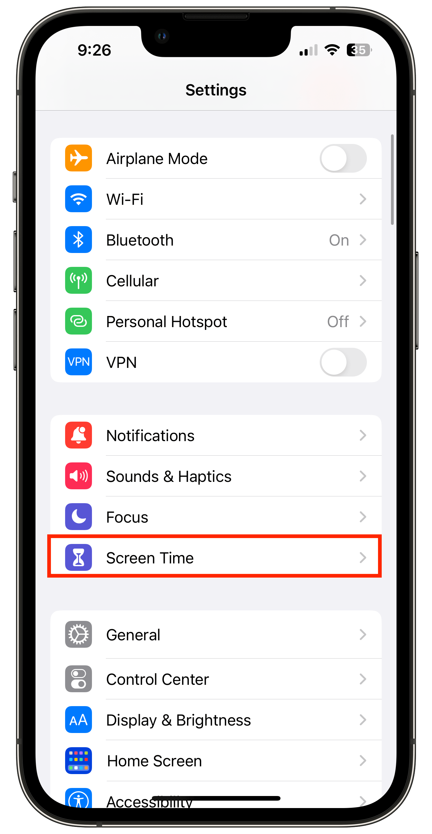 How do I set up Screen Time with iOS 15.116 on an iPhone®? Covenant