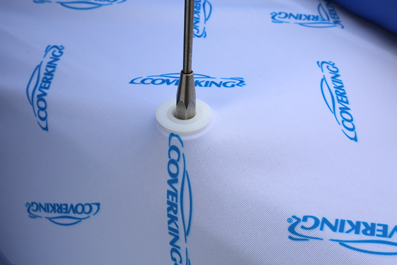 How do I install the grommet for my antenna or cable? Coverking Support