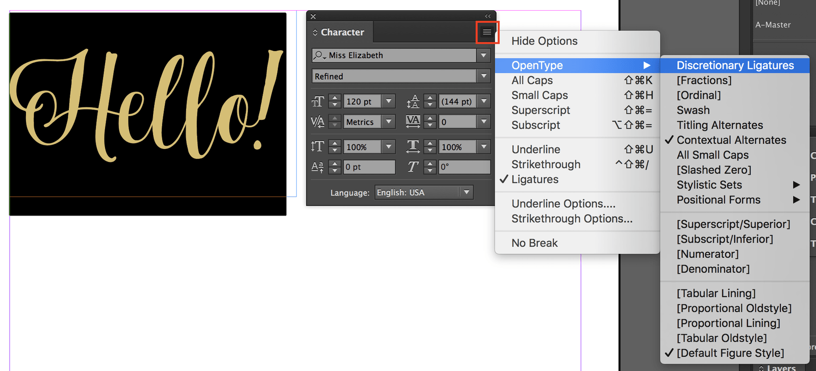 Opentype Feature PutraCetol Design Studio
