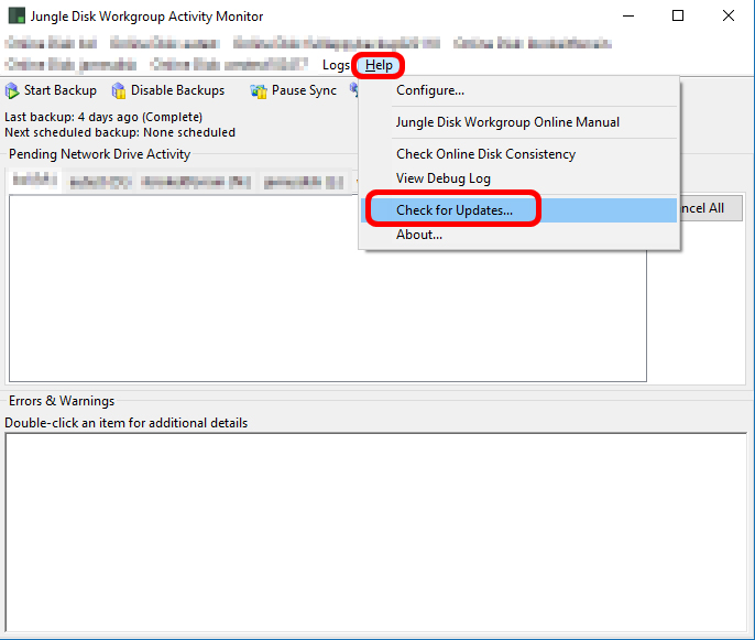 Updating your Jungle Disk install CyberFortress Support