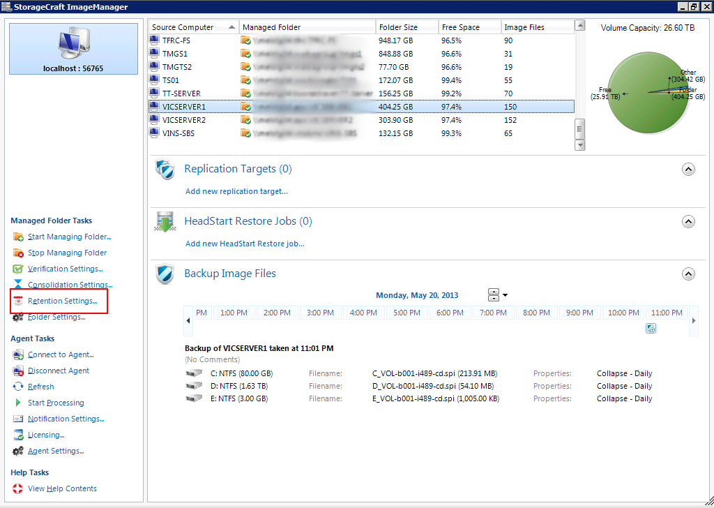 How to check retention settings & cleanup old incrementals
