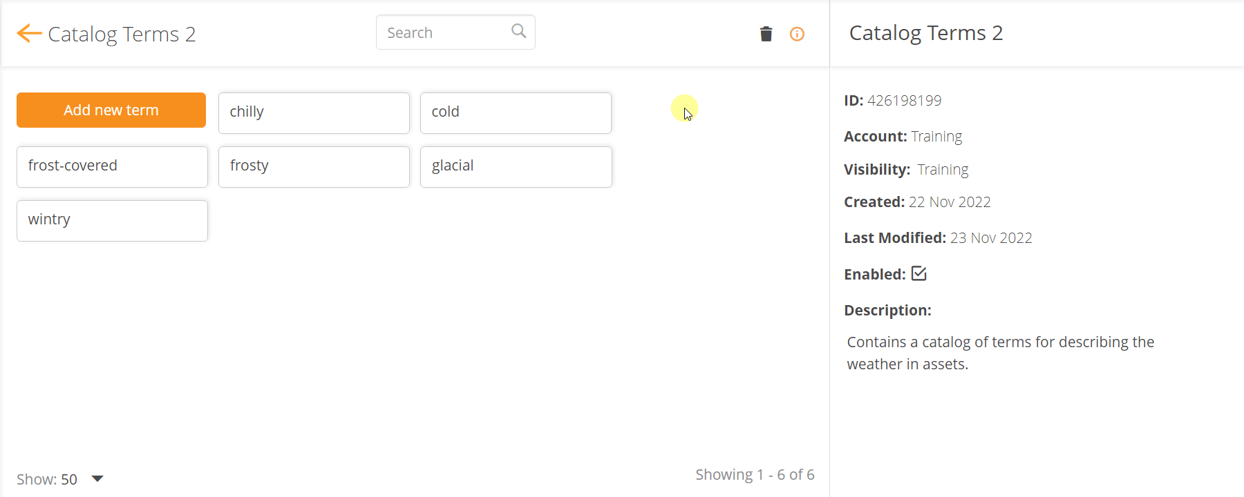 Metadata Designer Working with a Thesaurus Support Hub