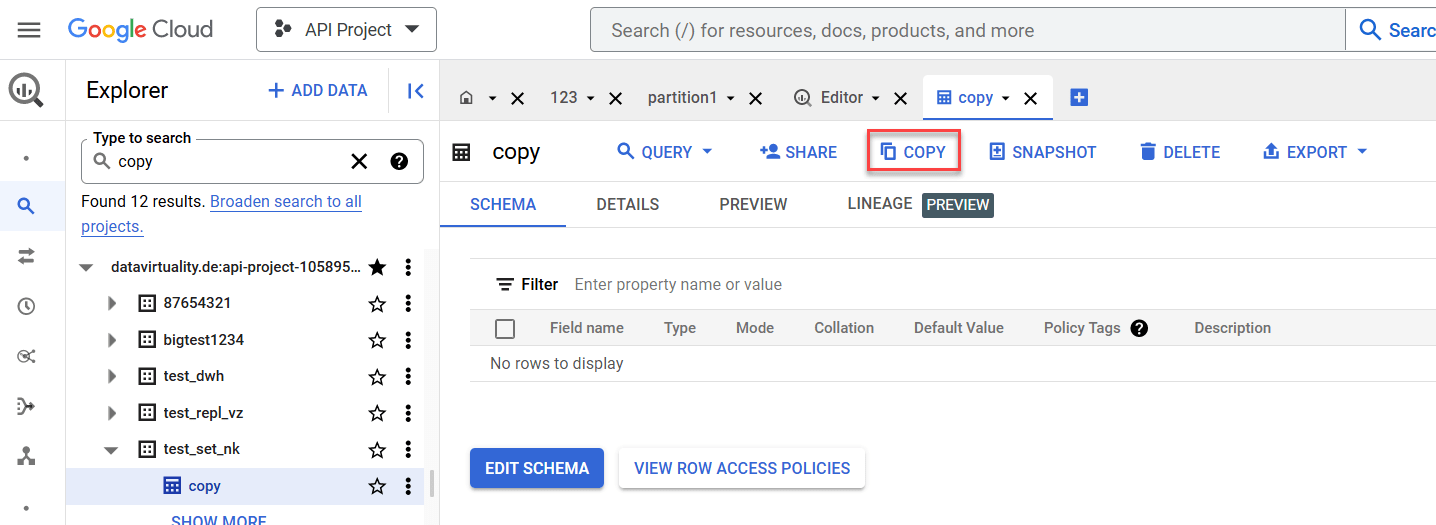 Partitioning Tables in BigQuery CData Virtuality