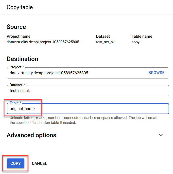 Partitioning Tables in BigQuery CData Virtuality