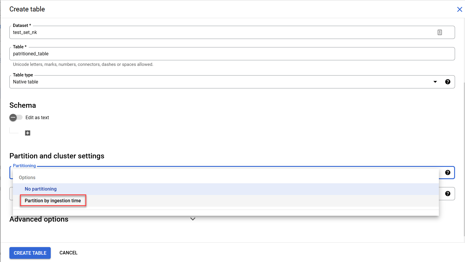 Partitioning Tables in BigQuery CData Virtuality