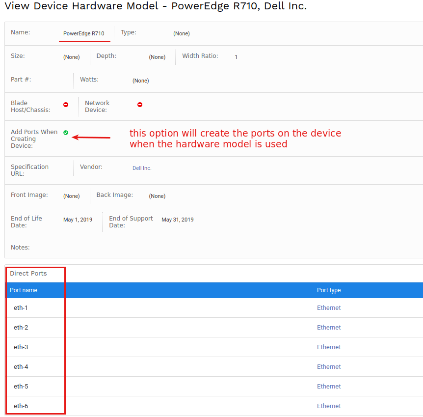 Show hardware model ports on the Device layout Device42 Support Portal
