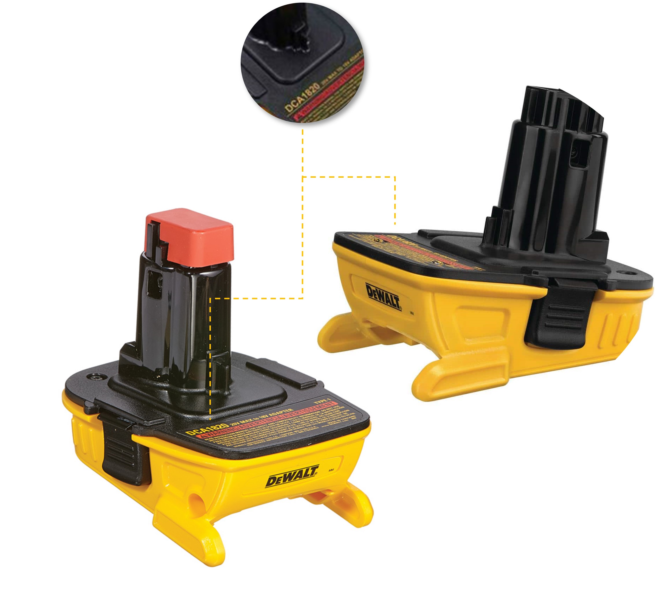 How can I locate the model number on DEWALT battery adapters – DEWALT