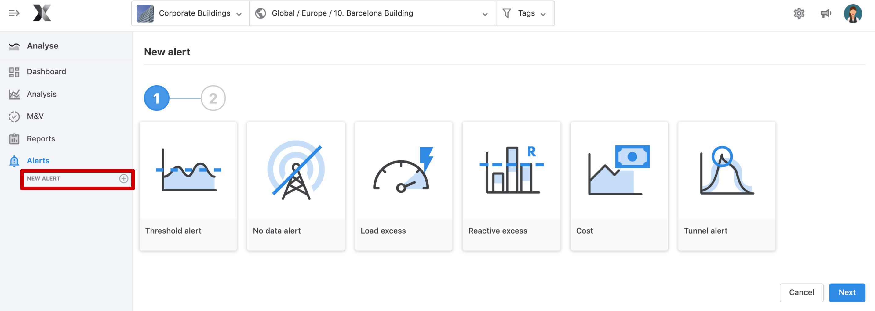 Configuring a Threshold Alert Spacewell Energy Help Centre