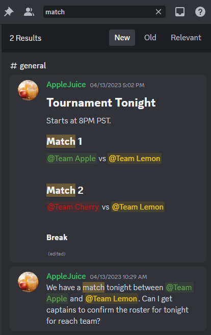 Using Search – Discord