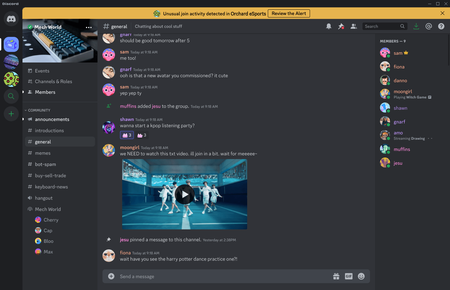 Activity Alerts + Security Actions Discord