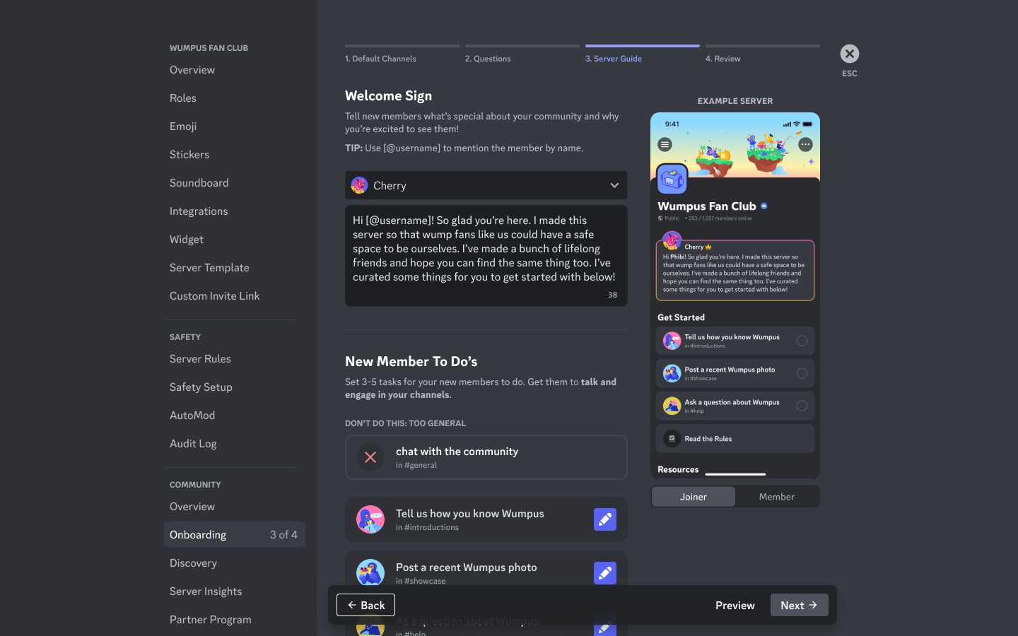 Server Guide FAQ Discord