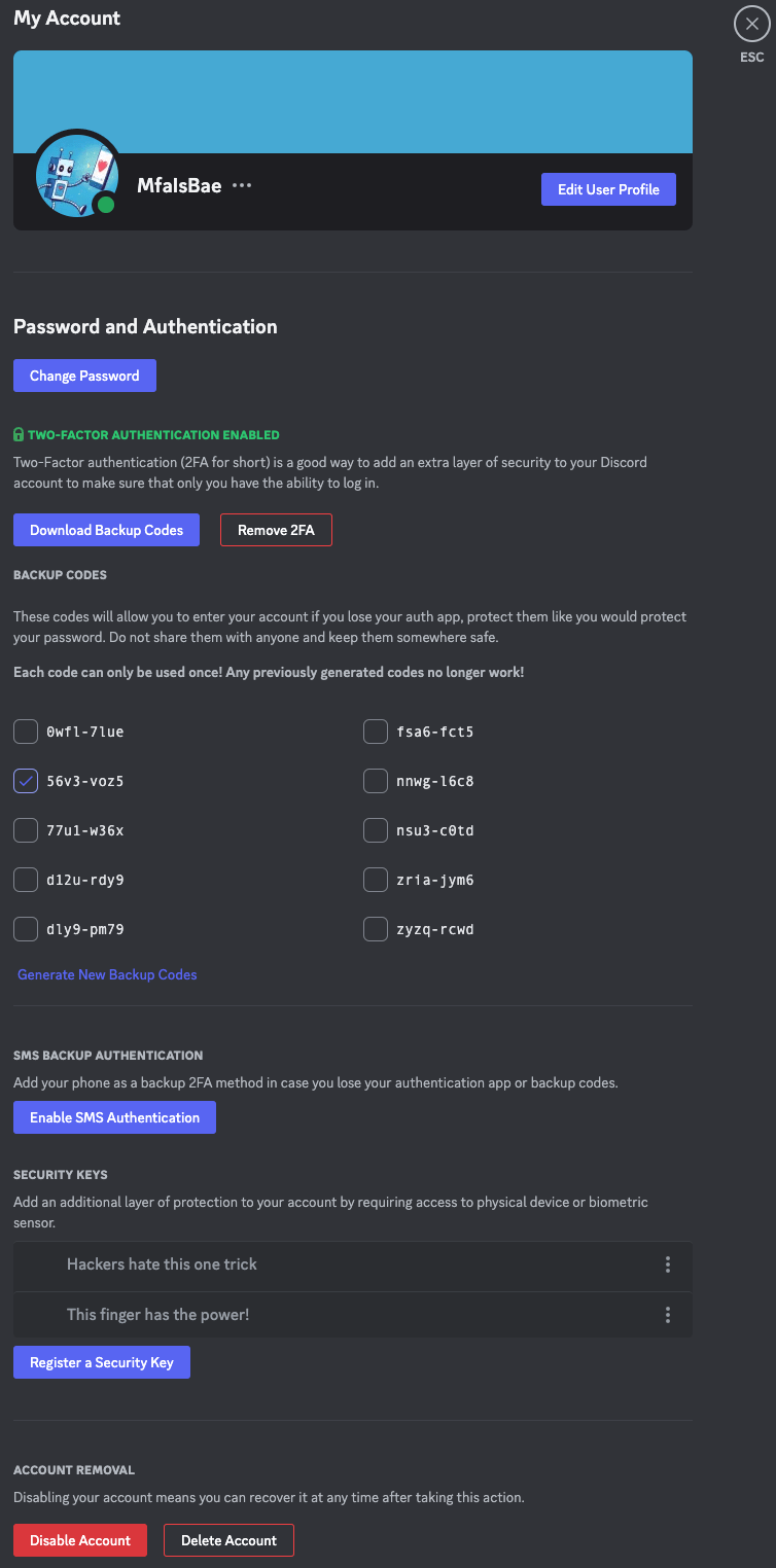Setting up MultiFactor Authentication Discord