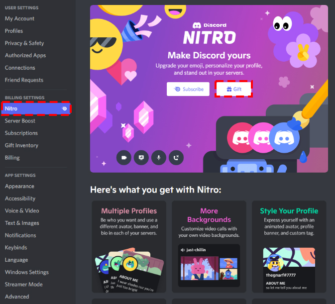 Nitro 禮物贈予 Discord