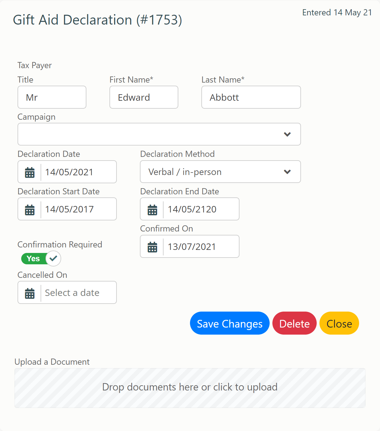 Gift Aid Overview and set up Donorfy Support