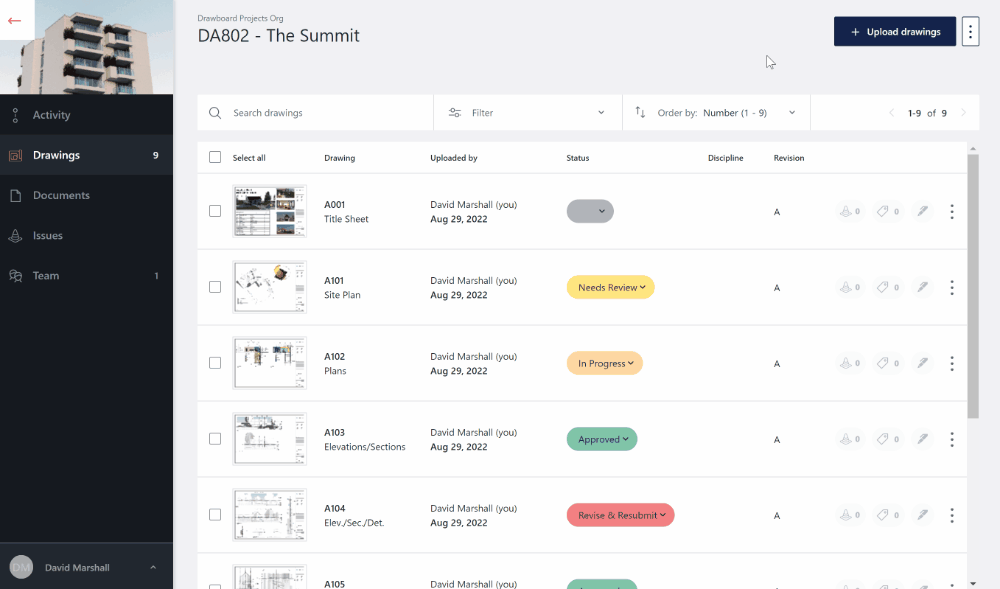 Using Status to coordinate reviews Drawboard Help Centre