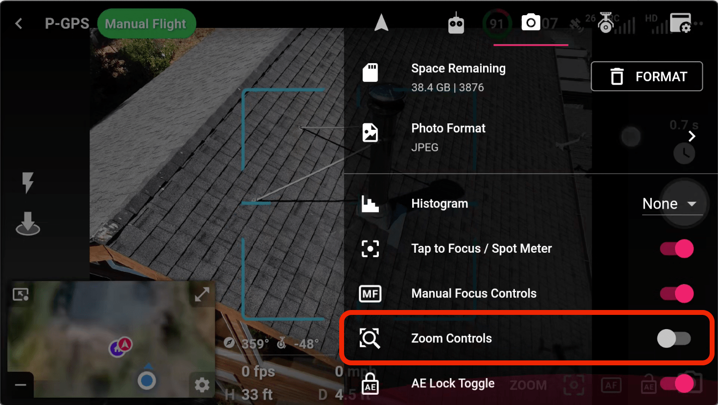 Zoom Controls Dronelink