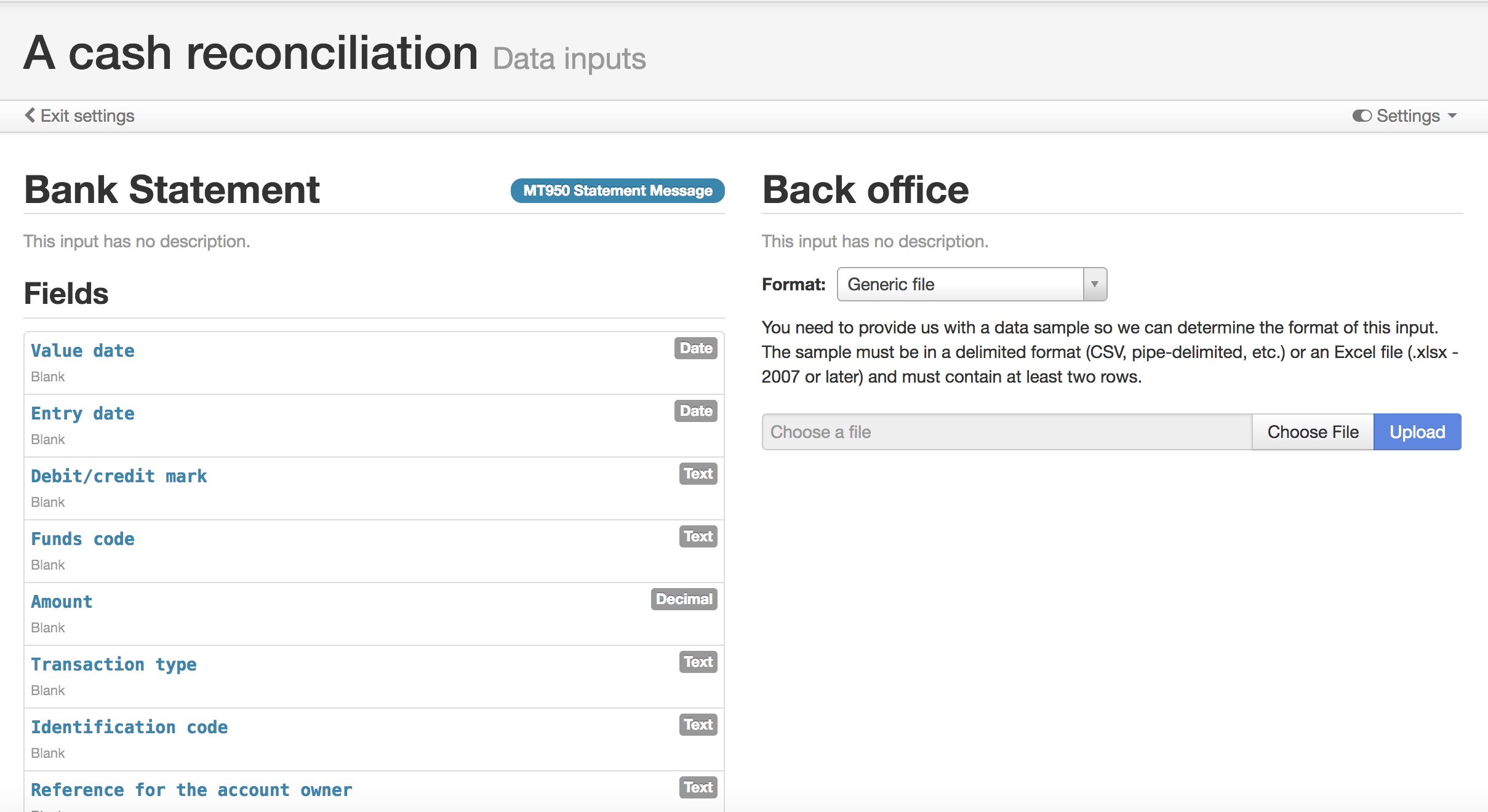 February 2018 - Statement Message (SWIFT MT950) and improved run