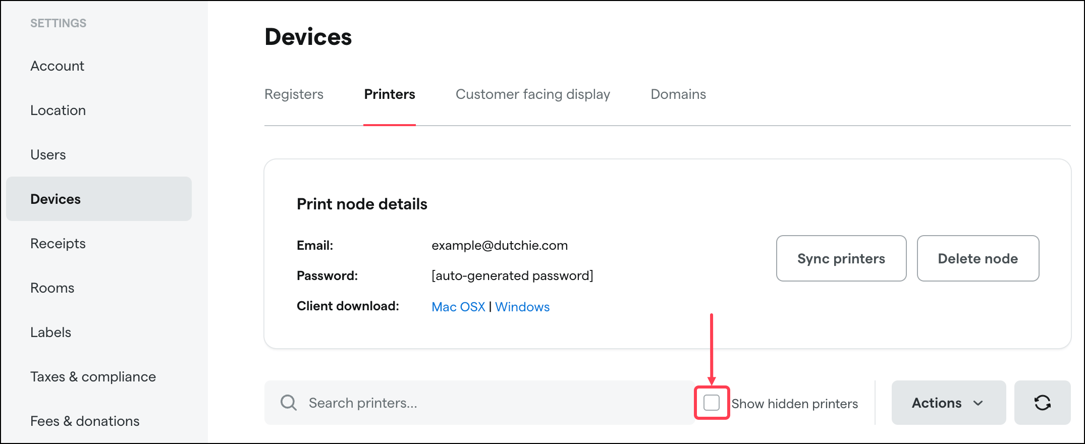 Configure PrintNode receipt and label printers in the Dutchie POS(03)