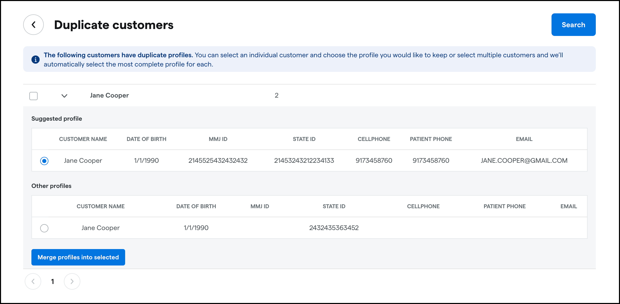 Clean up duplicate customer profiles in Dutchie POS Backoffice