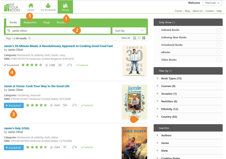 Adding books to your Bookshelf Eat Your Books