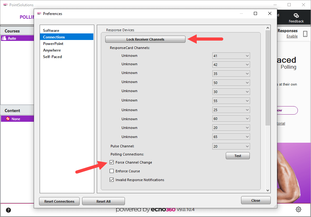 PointSolutions Locking the Receiver Channel in PointSolutions Support