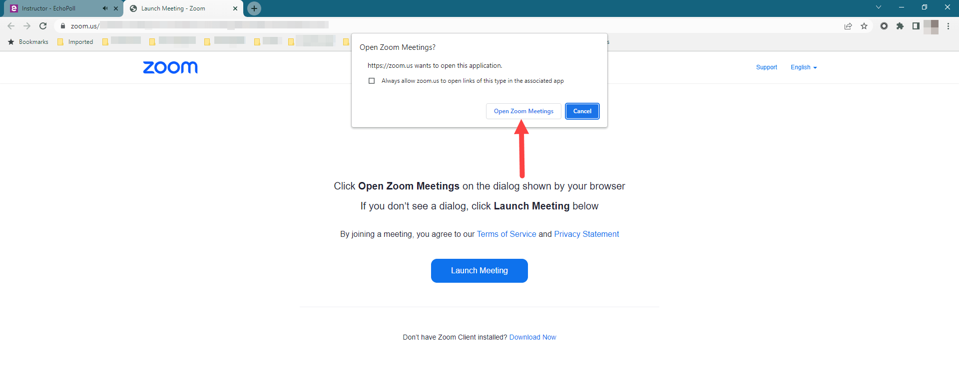 EchoPoll Using With Zoom Support