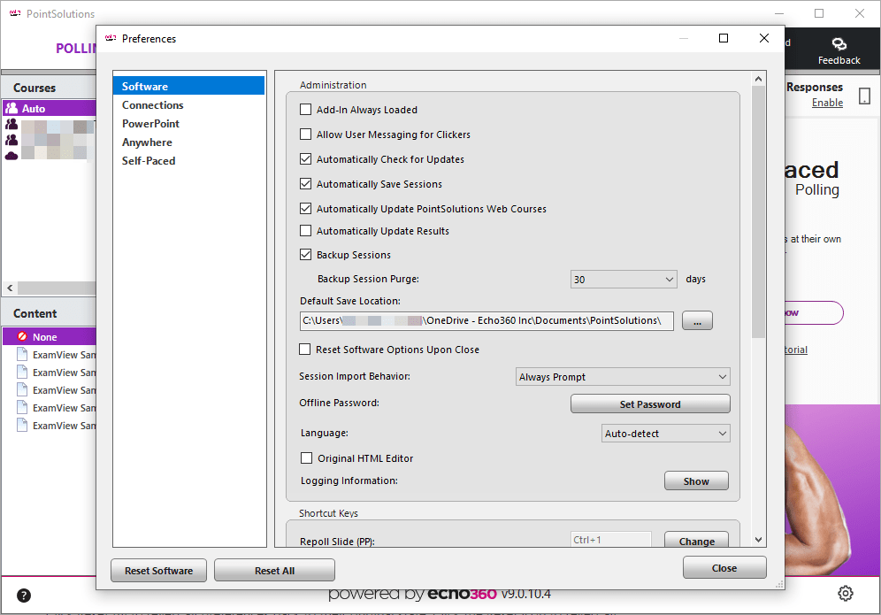 PointSolutions Desktop Software Preferences Support
