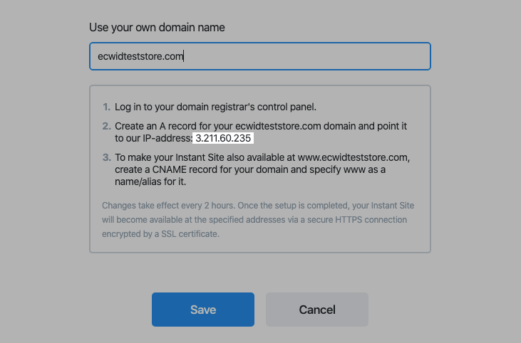 Connecting Network Solutions domain to Ecwid Instant Site Ecwid Help