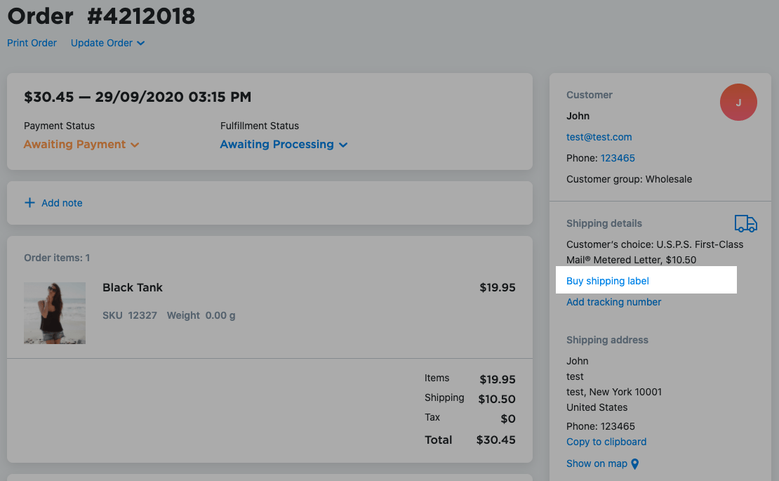 Buying shipping labels for the US Ecwid Help Center