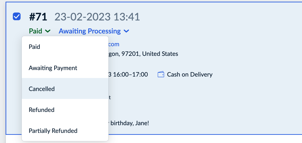 Canceling orders Ecwid Help Center