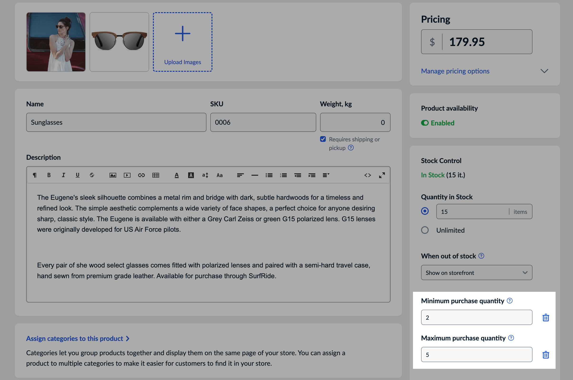 Order quantity limits Ecwid Help Center