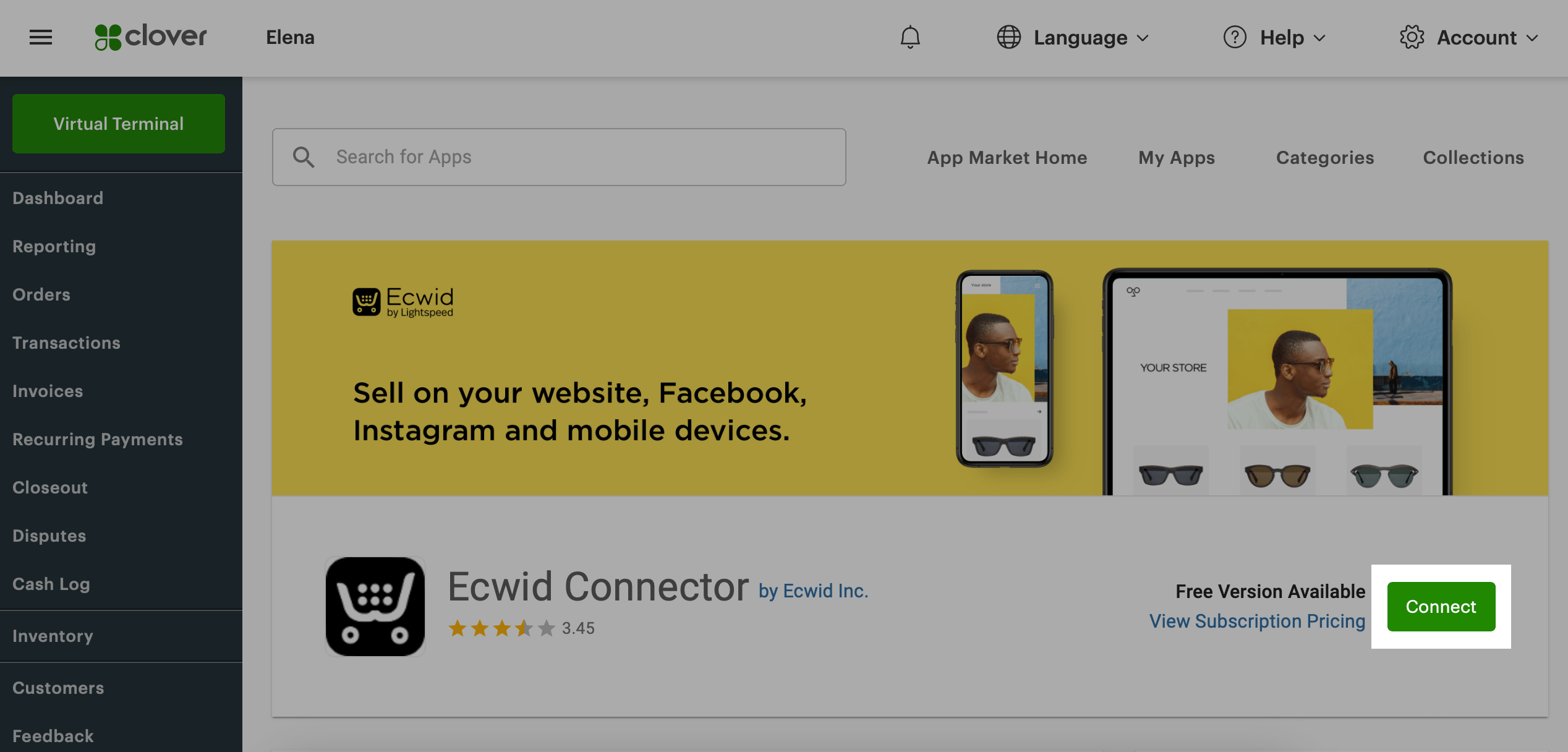 Clover payment gateway Ecwid Help Center