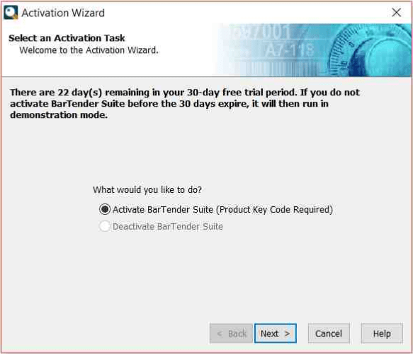 Activation of BarTender Client Software BarTender Instructions