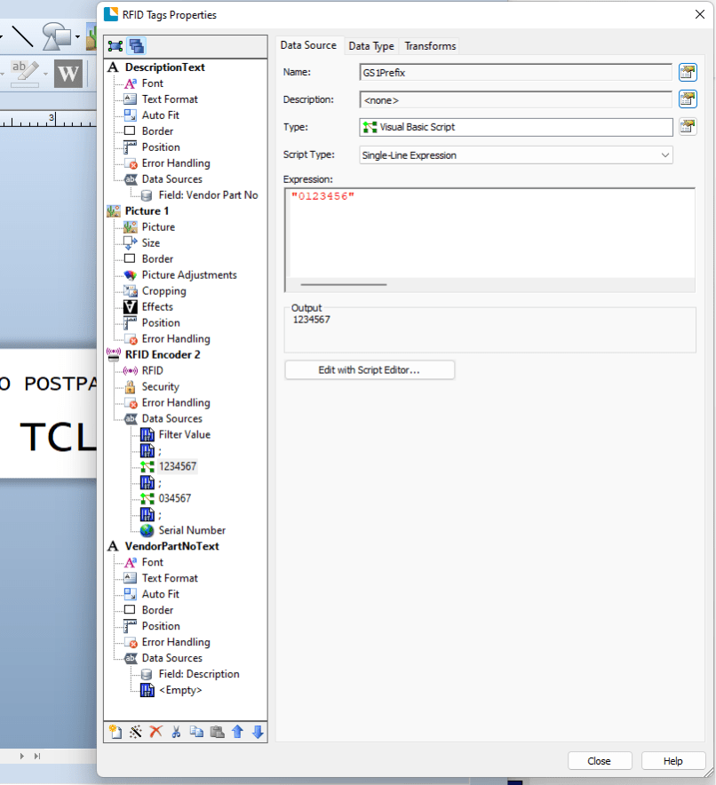 Encode EPC onto RFID Tag BarTender Instructions Efficient Business