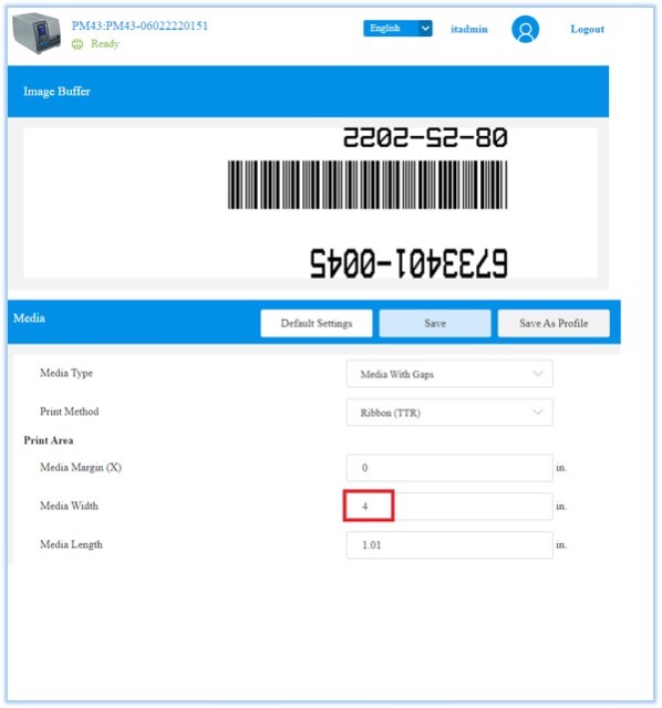 Changing Media Dimensions Does Not Resize Label Honeywell Printer