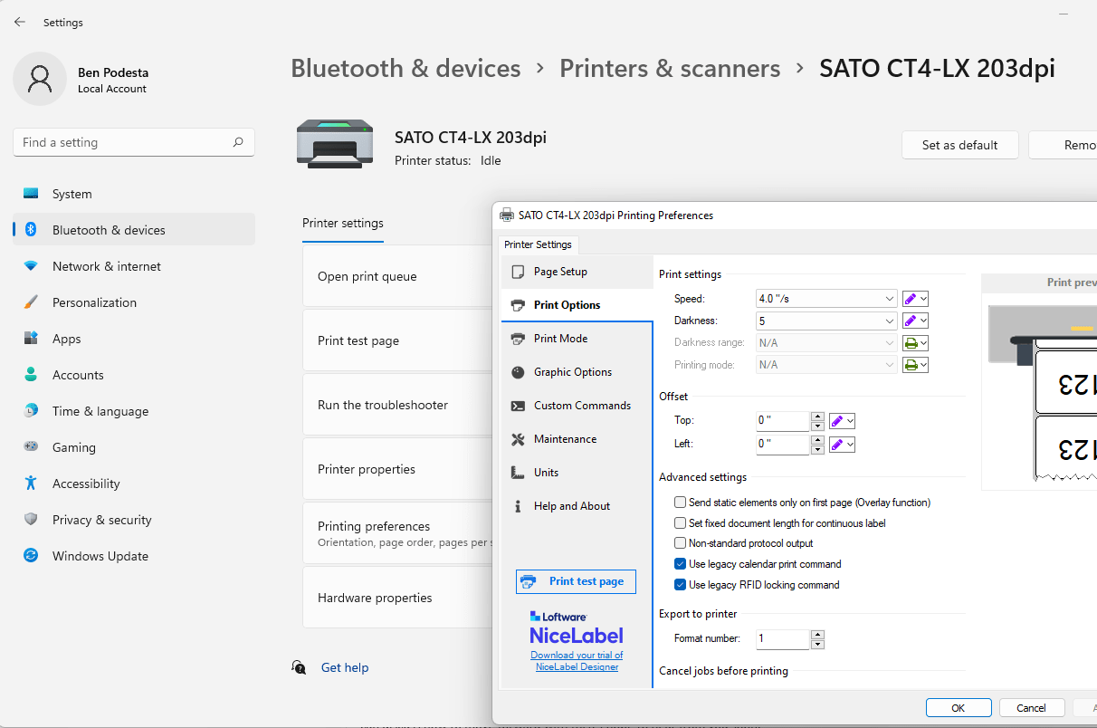 Changing Print Darkness on Thermal Printers Printer Instructions