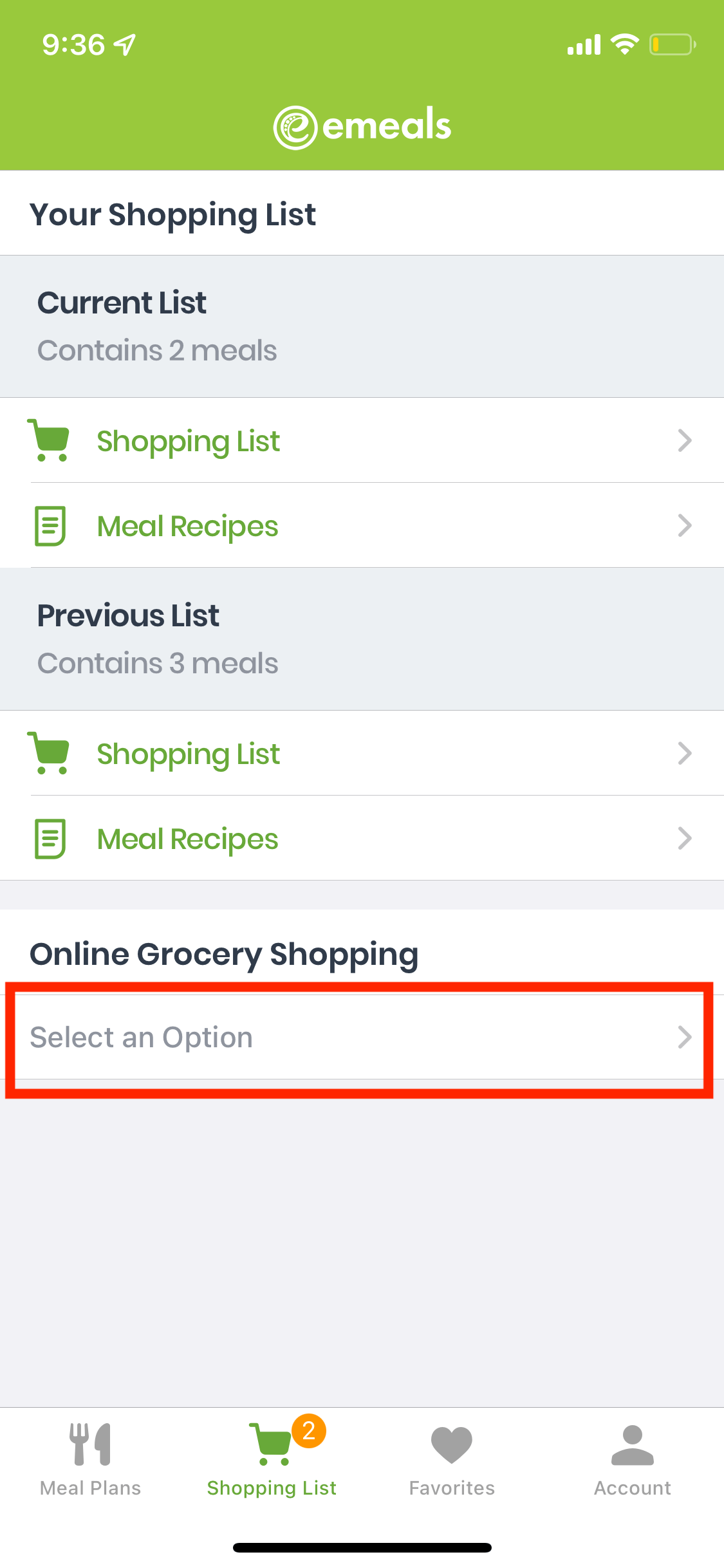 How to send your eMeals shopping list to online grocery stores