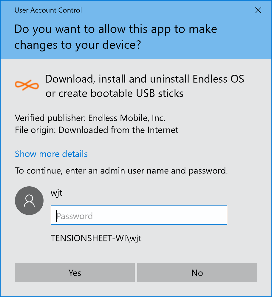 The Endless Installer cannot connect to the server, even