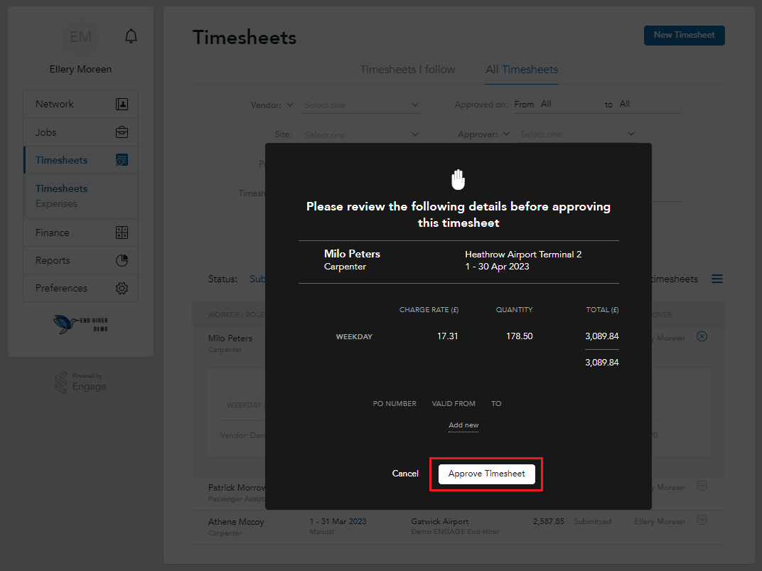 How to Approve and Reject Timesheets Engage