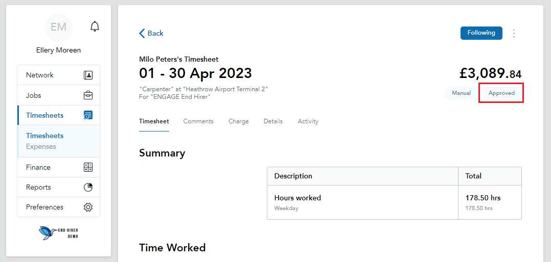 How to Approve and Reject Timesheets Engage