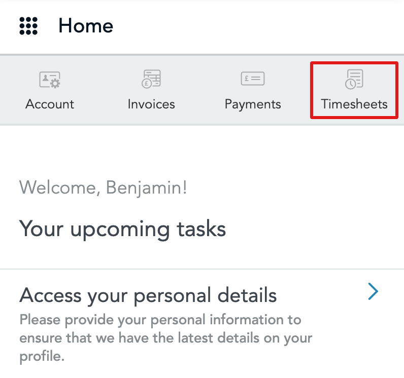 Submitting a timesheet Engage