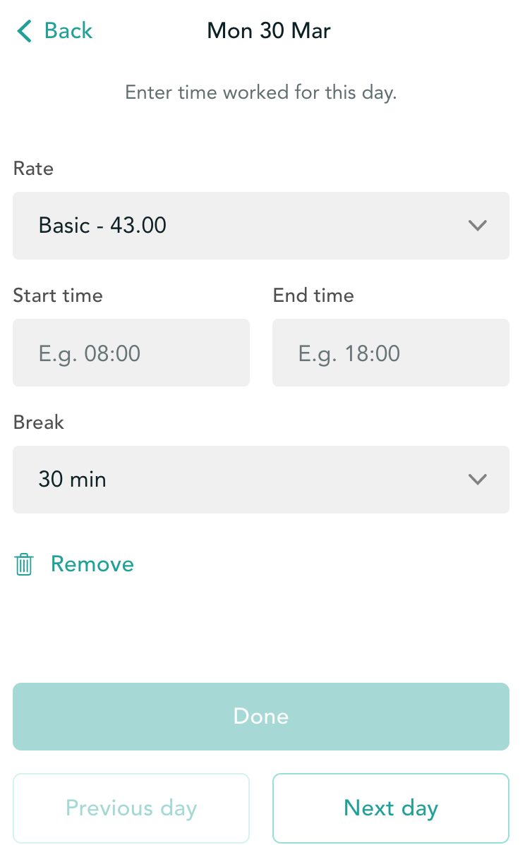 Submitting a timesheet Engage