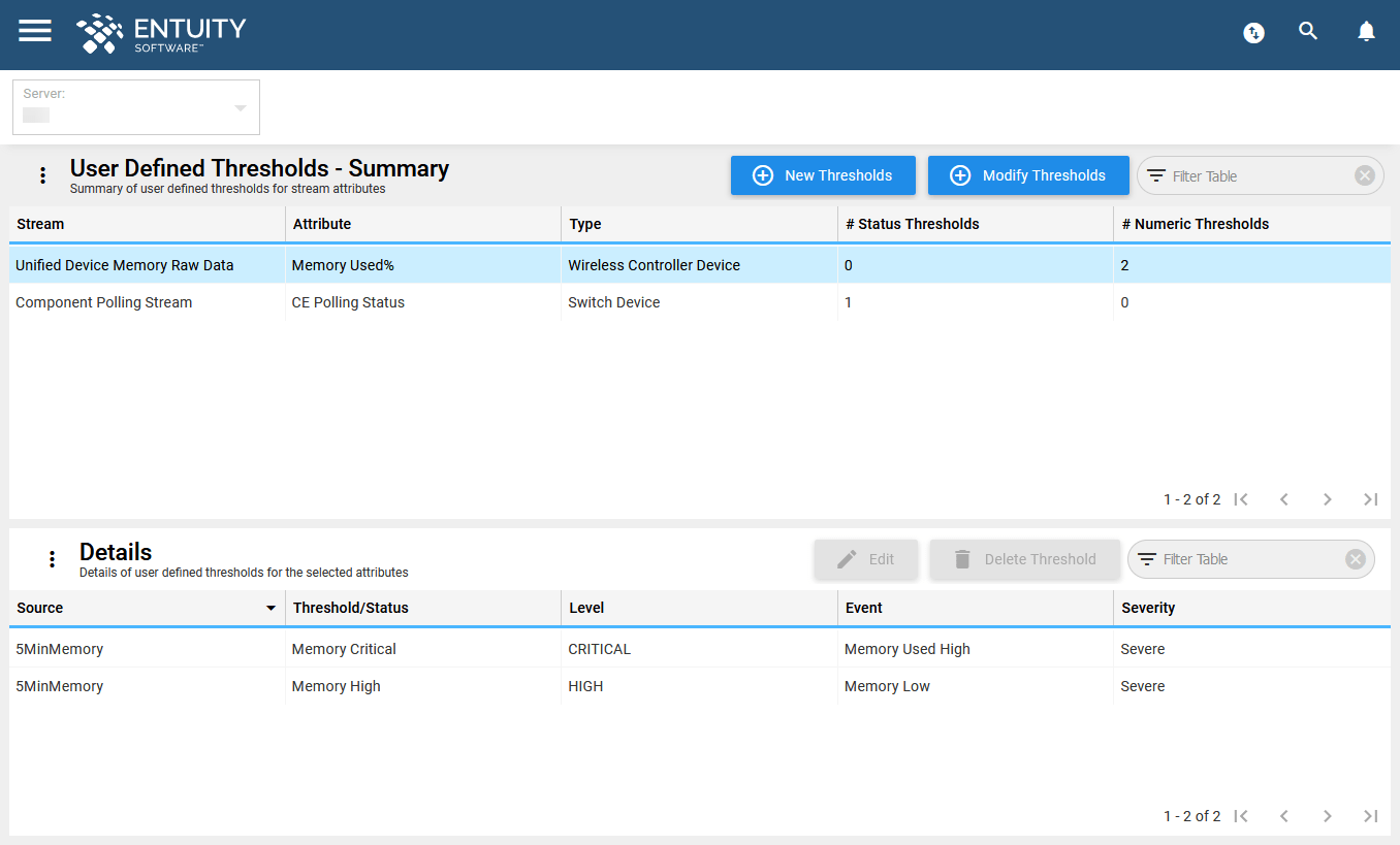 Introduction to user defined thresholds Entuity