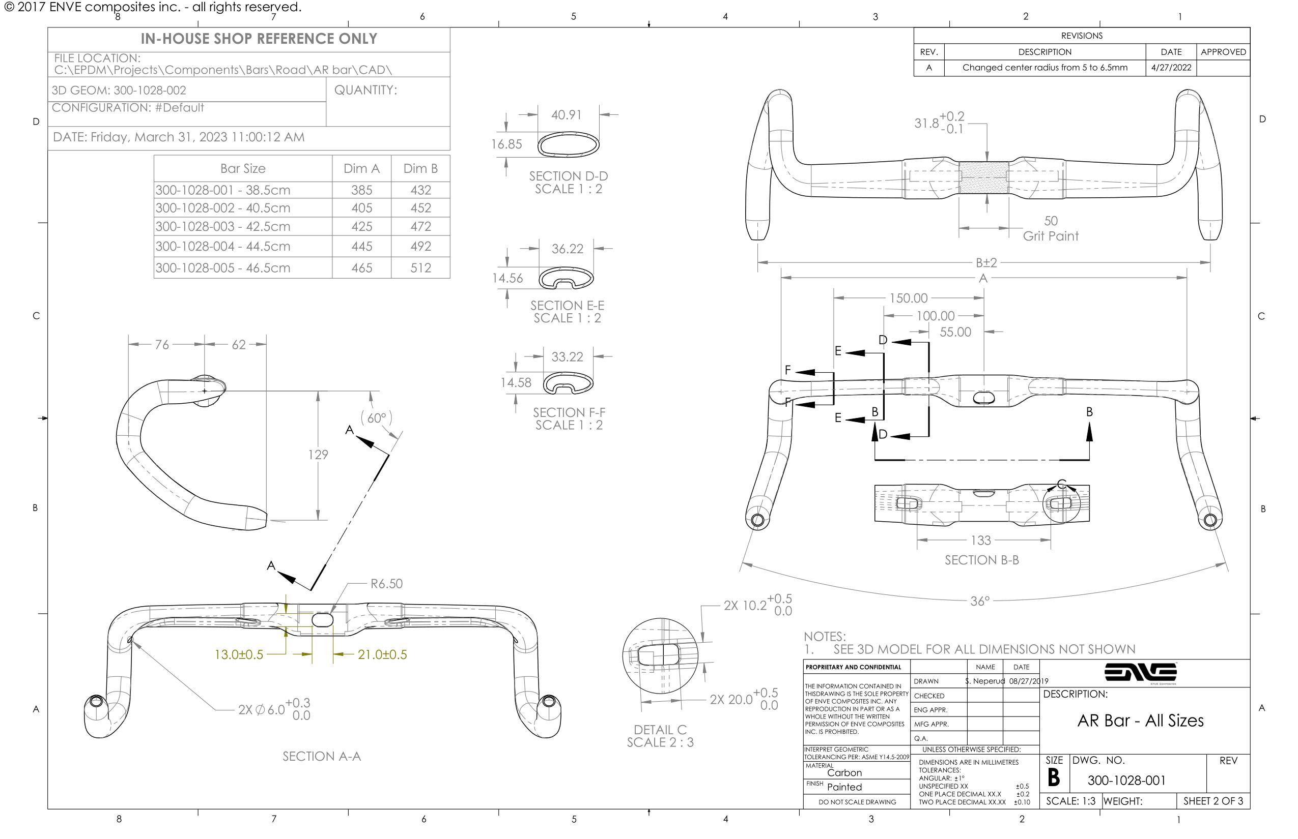 AR Bar Technical Drawing ENVE Support Center Home